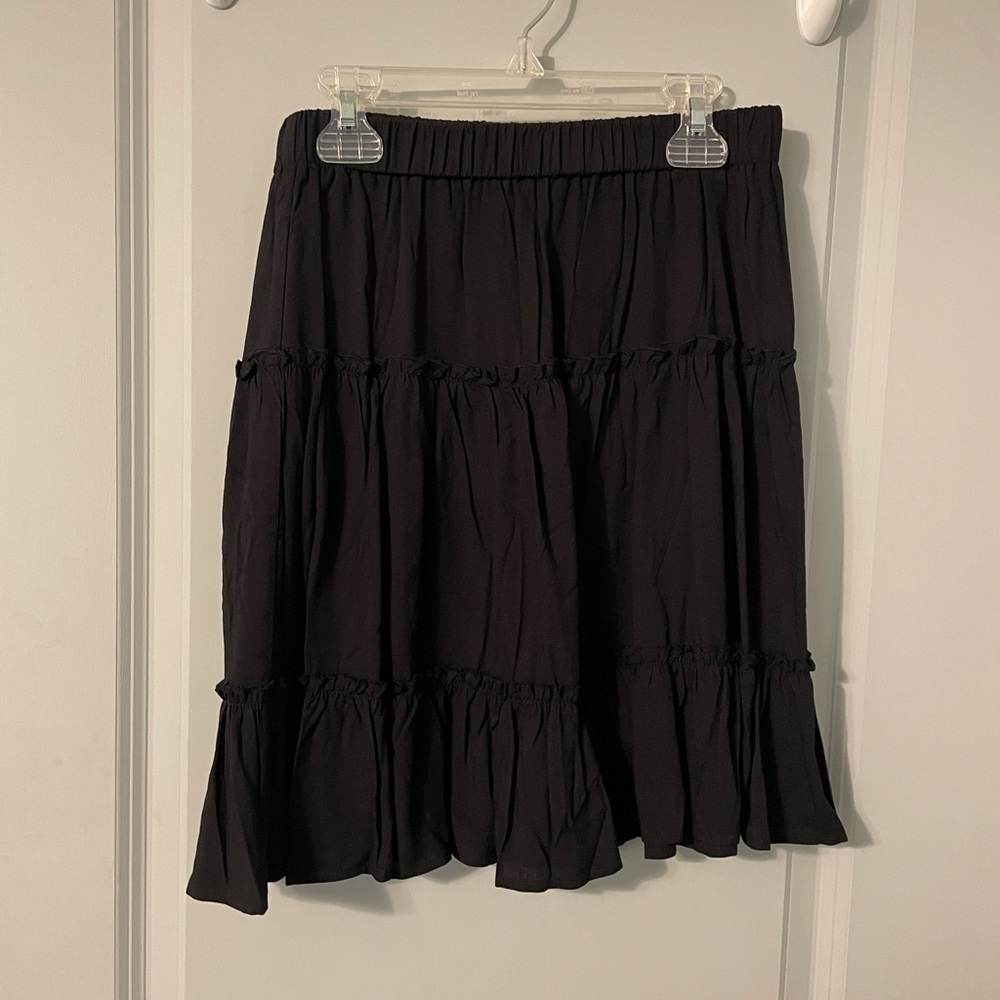 Black High Waist Layered Skirt | Size : 6
